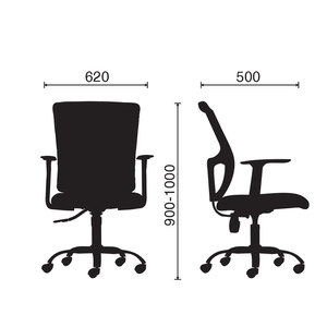 Adjustable Ergonomic <b>Mesh</b> Office Swivel Chair with <b>Plastic</b> Base-Minimalist Design Adjustable Height Foam & Fabric Comfort - Product Image 3