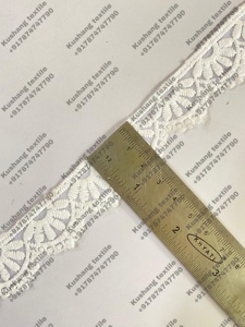 Algodón blanco Marruecos bordado poliéster encaje borde lentejuelas accesorios de costura ofertas en venta al por mayor - Product Image 2