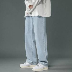 2025 nouveaux hommes Y2K Vintage côté rayé droit Jean haute rue lavage bleu Baggy Denim pantalon Hip Hop mode brodé - Product Image 5