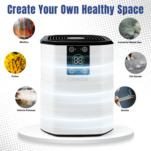 Purificateur d'air HEPA blanc Cobectal ZQ2000A pour chambre à coucher, bureau et animaux domestiques, prise américaine - Product Image 5