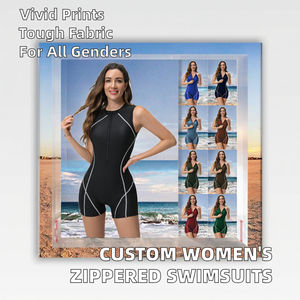 Traje de baño deportivo de secado rápido de una pieza de alta elasticidad para mujer con logotipo frontal Spandex/Material de poliéster Diseño personalizable - Product Image 6