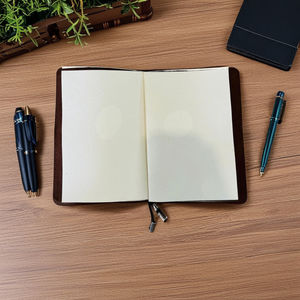 Cuaderno de cuero con acabado antiguo personalizado A6, papel de algodón ecológico, diario recargable, diario de cuero, antiguo hecho a mano - Product Image 5