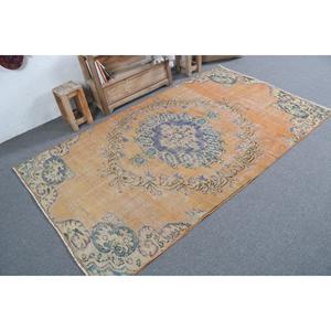 พรมตุรกี, พรมปูพื้นขนาด 4.5x7.3 ฟุต, พรมขนสัตว์สีส้มน้ำเงิน - Product Image 2