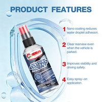 Repelente de Lluvia para Espejos con Nano Recubrimiento Getsun, Transparente, para Vidrio Automotriz, Antivaho, Resistente al Agua, Spray Protector de 100 ml