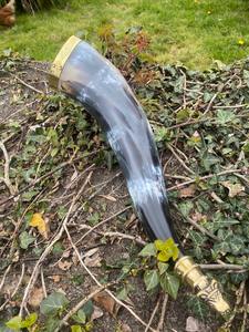 Handmade Eco-Friendly Religious Viking Drinking Horn <b>Mug</b> Natural Buffalo Horn Cup with Leather Strap Wooden <b>Stand</b> From India - Product Image 4