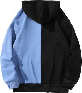 Sudadera con capucha de algodón 100% de alta calidad para hombre, nueva y elegante costura de 2 colores con estampado de bordado, sudaderas con capucha de entrenamiento de invierno - Product Image 5