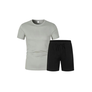 Ensemble de vêtements de sport d'été pour hommes personnalisé grossiste 2 pièces T-Shirt imprimé bien fait classique 100% coton T-Shirt coupe ample - Product Image 1