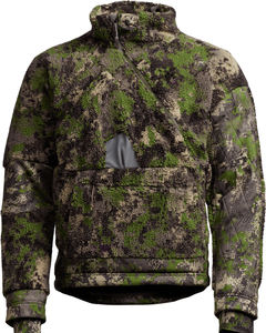 <b>Mens</b> Technical Forest Green <b>Camo</b> Hunting Fleece Pullover Tactical Asymmetrical Zip Stealth Hoodie Outdoor Winter Soft <b>Jacket</b> - Product Image 1