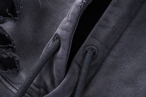 Servicio OEM/ODM, Conjunto de Sudadera con Capucha para Hombre, 50% Algodón, 50% Poliéster, Manga Larga, Estampada, Talla Grande, Sudadera con Capucha al por Mayor, Negra - Product Image 5