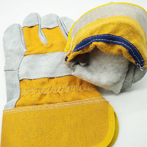 Los mejores guantes de trabajo de cuero dividido de piel de vaca de alta calidad, guantes de construcción de seguridad de protección de manos canadienses de alta resistencia - Product Image 6