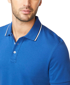 Chemise décontractée pour homme à col respirant, tricotée, teinte en pièce, séchage rapide, manches courtes, 100 % coton - Product Image 4