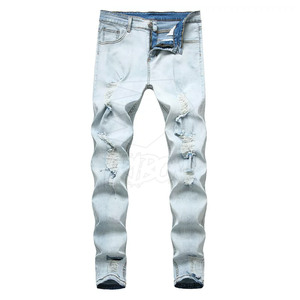 Los pantalones vaqueros rasgados de calidad superior para hombre más vendidos, ligeros y transpirables para ropa informal en invierno - Product Image 1