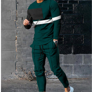 Vente en gros OEM ensemble deux pièces uni décontracté personnalisé de survêtement de sport pour hommes survêtement en coton coupe ajustée pour hommes sweatshite - Product Image 1