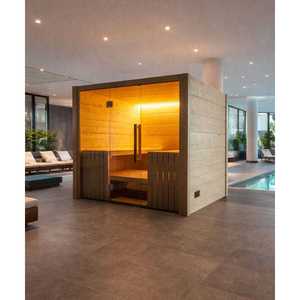 Sauna Interior Tradicional de Abeto y Tilo para 8 Personas con Frente de Vidrio, Relajación en el Hogar, 1 Año de Garantía - Product Image 2