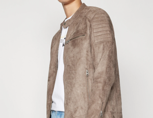 Chaqueta de cuero encerado lavado Semi Veg de nubuck de vaca para hombre - Product Image 6