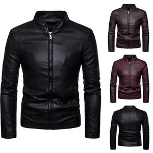 Autumn Winter Men's Casual Coat American Stand Collar New Fashion High Street Style Genuine Leather Waterproof Breathable Jacket - Product Image 5