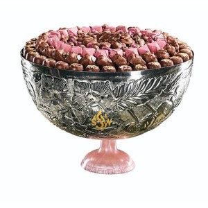 Bol de service à bonbons en métal d'excellente qualité Design attrayant Ensemble de 2 bol de présentation à chocolat fait à la main pour la décoration du festival en vrac - Product Image 6