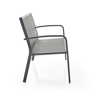 Banc de jardin en aluminium de style moderne Mobilier de loisirs d'extérieur avec cadre en métal pour cour, parc et jardin - Product Image 5