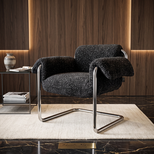 Fauteuil moderne en acier inoxydable avec coussin pour salle à manger, restaurant, café, bistrot, hôtel, mobilier - Product Image 6