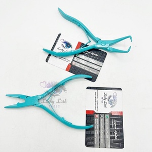 Ensemble de pinces d'extensions de cheveux en acier inoxydable à 1 trou bleu ciel foncé couleur vive outil de suppression de Logo privé crochet pince d'extension de cheveux - Product Image 1