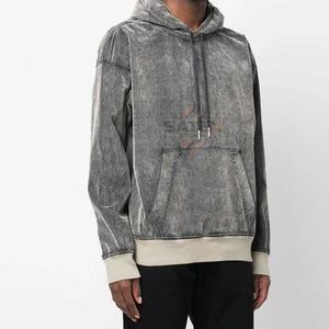 Sweat-shirts unisexes en molleton lourd surdimensionné vintage à coupe ample, lavage à l'acide, 100% coton, pour hommes, personnalisés, 380 g/m² - Product Image 4