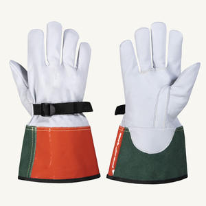 Gants de soudeur TIG de haute qualité en cuir de chèvre fendu antistatique antivibration 11oz pour une durabilité maximale Gants de sécurité OEM - Product Image 1