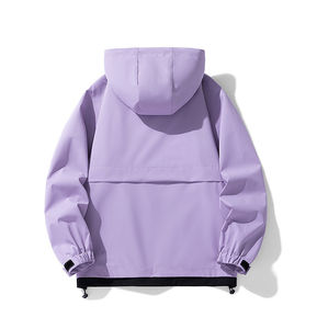 Chaqueta cortavientos Capucha Lluvia En blanco impermeable con logotipo personalizado Running Pullover Chaqueta Nylon - Product Image 6