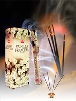 Paquete de 6 varitas de incienso de Vainilla Francesa HEM (20 cada una) Aroma de larga duración, relajación, meditación y fragancia para el hogar