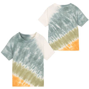 Top à la mode unisexe cravate teinture T-Shirts conception personnalisée à manches courtes tenue décontracté goutte épaule T-Shirt tissu tissé en gros - Product Image 6