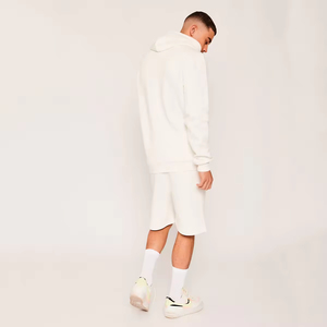 Ensembles de sweat à capuche pour hommes avec logo personnalisé de haute qualité 100% coton survêtements de survêtement ensemble court de grande taille ensemble court à capuche deux pièces - Product Image 2