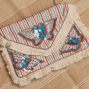 กระเป๋าถือสะพายข้างประดับลูกปัดมัสตาร์ดสุดหรูมีซิปสำหรับผู้หญิงกระเป๋าสะพายข้างตกแต่งโบว์ขนนกด้วยแฟชั่นเรืองแสง - Product Image 3