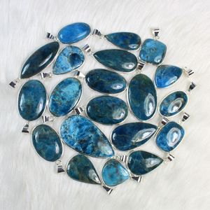 Bleu Apatite Gemstone Pendentif Argent Plaqué Pendentif Apatite Pendentif En Gros Néon Apatite Collier Bijoux Cadeau De Noël - Product Image 2