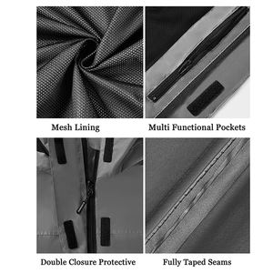 Veste coupe-vent de sport décontractée pour homme, veste de pluie légère avec fermeture éclair intégrale, col montant, coque d'entraînement avec bande réfléchissante - Product Image 5