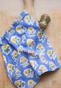 Servilletas hechas a mano en India, servilletas de tela de algodón con estampado Floral de bloque al por mayor para decoración del hogar, servilletas de mesa de comedor, Jhelum - Product Image 2