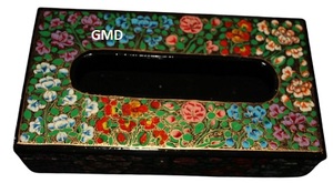 Cajas Mache de pañuelos de papel hechas a mano elegantes con múltiples pinturas de flores decoración del hogar - Product Image 2