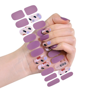 Envolturas de <span class=keywords><strong>uñas</strong></span> de Gel Floral <span class=keywords><strong>Rosa</strong></span> <span class=keywords><strong>Lila</strong></span> 2025, tiras de esmalte brillantes autoadhesivas, pegatinas de <span class=keywords><strong>uñas</strong></span> de flores elegantes para mujeres, venta al por mayor - Product Image 3