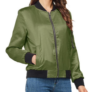 Chaqueta Bomber de Satén Personalizada para Mujer, Mangas Largas, Cierre de Cremallera, Estilo Universitario, Chaquetas Casuales de Otoño, Cortavientos, Ropa de Abrigo, Chaqueta de Invierno - Product Image 3