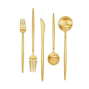 Venta al por mayor directa de fábrica de La India Cubiertos de acero inoxidable plateado con mango áspero Juego de cubiertos de bajo precio - Product Image 3