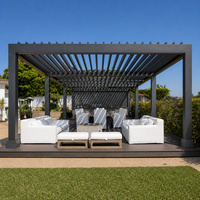Système de pergola à lames orientables réglables, imperméable, structure d'ombrage extérieure, pergola à lames en aluminium pour usage commercial