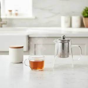 <span class=keywords><strong>Théière</strong></span> en verre borosilicate transparente résistante à la chaleur <span class=keywords><strong>avec</strong></span> <span class=keywords><strong>infuseur</strong></span>, idéale pour les fêtes, compatible cuisinière - Grande Vente - Product Image 4