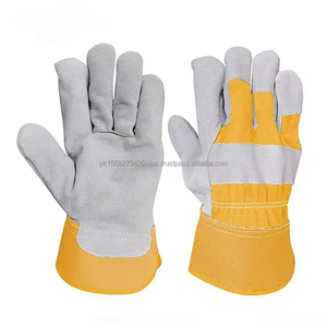 High Quality Grade Leather Working Gloves From Pakistan Double Palm Disposable Safety Gloves for Outdoor Usage - Product Image 4