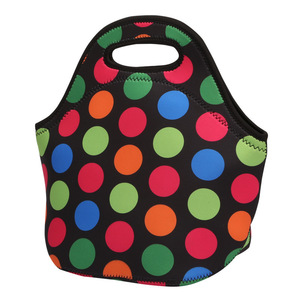 Sac à lunch portable en néoprène imprimé sur mesure avec poche zippée, sac isotherme réutilisable - Product Image 2