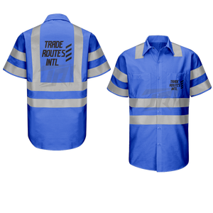Ensemble de vêtements de sécurité réfléchissants étanches de qualité supérieure avec logo personnalisé OEM bavette en polyester col rond boutonnée pour - Product Image 4