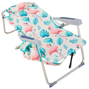 Chaise de plage Flamingo en tissu Oxford renforcé, tube en aluminium blanc argenté, capacité de charge de 100 kg - Product Image 2