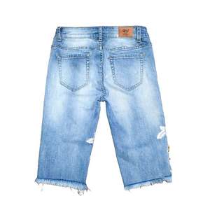 Gran oferta de alta calidad, venta de pantalones cortos Capri elásticos para mujer, pantalones vaqueros para niñas, pantalones vaqueros cortos Capri ajustados para mujer - Product Image 4