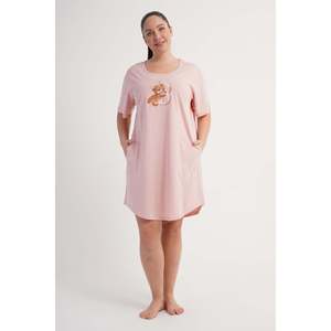 Tunique KADIN P.SUPREM XXL à col rond, manches courtes, poches ovales - PEMBE - PEMBE - Product Image 2