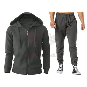 Joggins d'été décontractés grande taille pour hommes, doublure en polaire chaude, ensemble de survêtements de gymnastique en polyester deux pièces, ensemble de jogging pour les sports d'hiver - Product Image 4