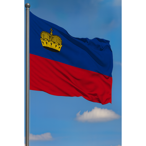 Drapeau de jardin extérieur du Liechtenstein, imprimé numériquement, en satin, avec mât en aluminium pour l'affichage - Product Image 5