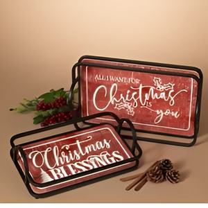 Bandeja DE SERVICIO DE Metal de madera de alta calidad para fiesta de Navidad, decoración navideña ecológica, novedad de 2025 - Product Image 6