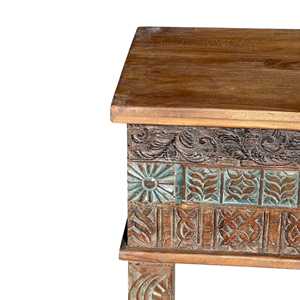 Antique Luxury Carved Wood Dowry Chest <b>Rustic</b> French Indoor Furniture for Home Bar or Living Room - Product Image 5